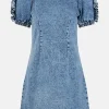 Discount Oasis Denim Ruffle Sleeve Dress Black