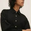 Outlet Oasis Denim Skater Button Through Shirt Dress Black