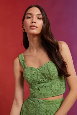 New Oasis Detailed Lace Strappy Bralette Green