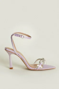 Discount Oasis Diamante Bow Strappy Heel Lilac