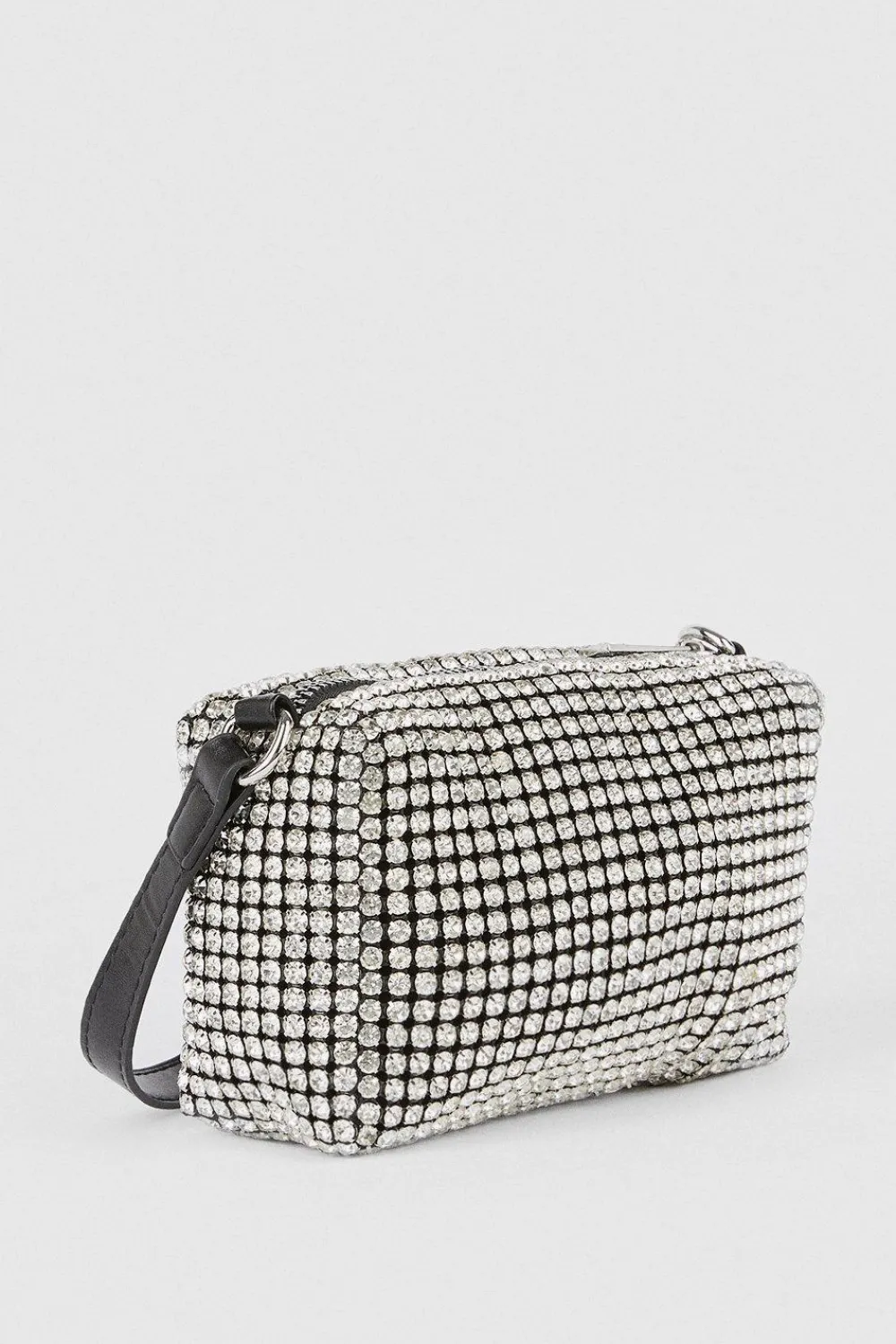 Clearance Oasis Diamante Shoulder Bag Silver