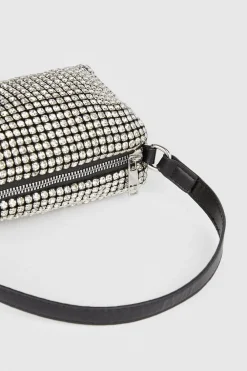 Clearance Oasis Diamante Shoulder Bag Silver