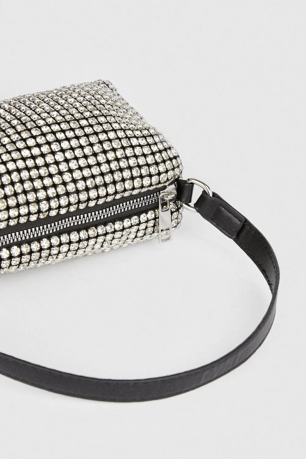 Clearance Oasis Diamante Shoulder Bag Silver