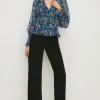 New Oasis Ditsy Chiffon Long Sleeve Top Blue