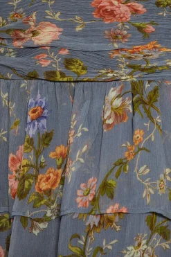 Sale Oasis Ditsy Floral Gathered Mini Dress Blue