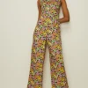 New Oasis Ditsy Floral Keyhole Scuba Jumpsuit Multi