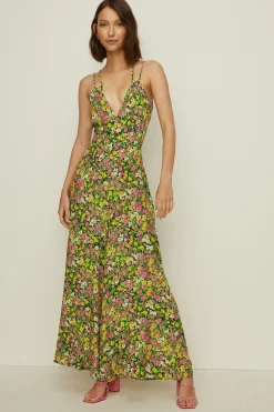 Online Oasis Ditsy Printed Tie Back Strappy Jumpsuit Green
