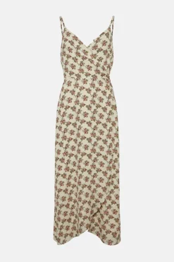 Discount Oasis Ditsy Rose Strappy Cami Wrap Dress Ivory