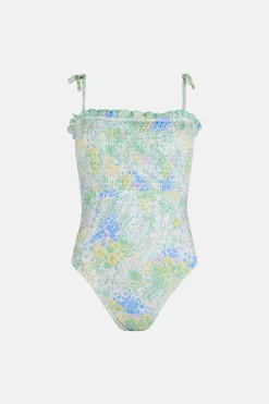 Sale Oasis Ditsy Shirred Swimsuit Floral