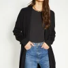 Fashion Oasis Edge To Edge Rib Sleeve Oversized Cardigan Black