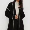 Fashion Oasis Edge To Edge Tipped Coatigan Black