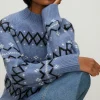 Online Oasis Embellished Fairisle Jumper Blue
