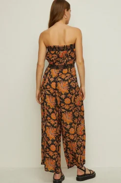 Clearance Oasis Embellished Paisley Bandeau Jumpsuit Black