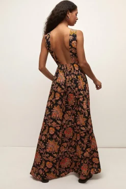 Clearance Oasis Embellished Paisley Lattice Maxi Dress Black