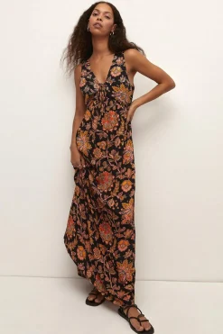 Clearance Oasis Embellished Paisley Lattice Maxi Dress Black
