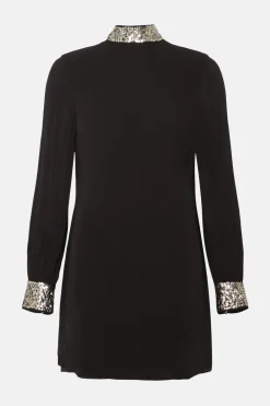 Outlet Oasis Embellished Shift Dress Black