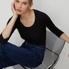 Best Oasis Essential Cotton Scoop Neck Jersey Top Black
