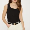 New Oasis Essential Cotton Scoop Neck Vest Top Black