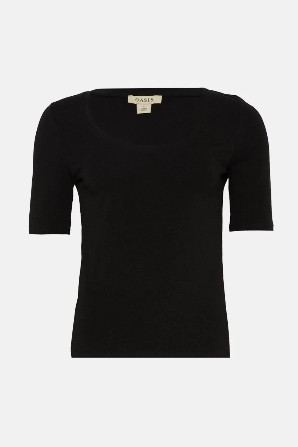 Best Oasis Essential Cotton Scoop Neck Short Sleeved T-Shirt Black