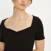 Online Oasis Essential Cotton Short Sleeved Sweetheart Top Black