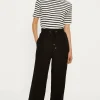 Outlet Oasis Essential Cotton Short Sleeve Stripe Slash Neck Top Navy