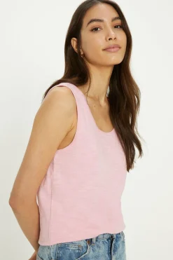 Clearance Oasis Essential Cotton Slub Vest Black