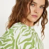 Online Oasis Essential Cotton Zebra Roll Sleeve Slub T-Shirt Khaki
