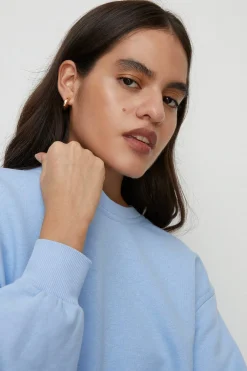 Outlet Oasis Essential Crew Neck Sweat Blue