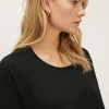 Outlet Oasis Essential Scoop Neck Slub Long Sleeve Top Black