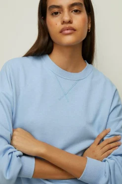 Discount Oasis Essential Tunic Sweat With Side Zips Blue
