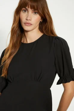 Online Oasis Essential Woven Tea Top Black