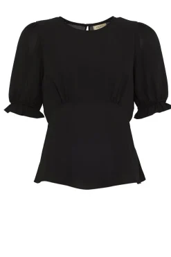 Online Oasis Essential Woven Tea Top Black