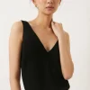 Hot Oasis Essential Woven V Neck Vest Black