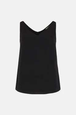 Fashion Oasis Essential Woven V Neck Vest Black
