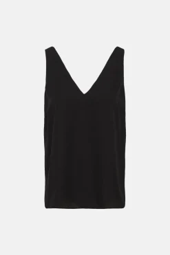 Hot Oasis Essential Woven V Neck Vest Black