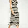 Fashion Oasis Extreme Frill Knitted Midi Dress Mono