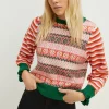Online Oasis Fairisle And Stripe Detail Jumper Multi