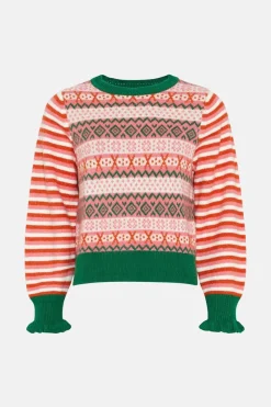 Online Oasis Fairisle And Stripe Detail Jumper Multi
