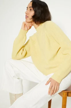 Outlet Oasis Fashioned Rib Mock Neck Jumper Lemon