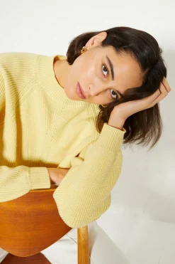 Outlet Oasis Fashioned Rib Mock Neck Jumper Lemon