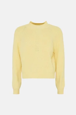 Outlet Oasis Fashioned Rib Mock Neck Jumper Lemon
