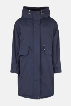 Hot Oasis Faux Fur Longline Coat Navy