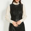 Outlet Oasis Faux Leather Zip Through Dress Black