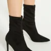 Best Oasis Faux Suede Stretch Ankle Boot Black