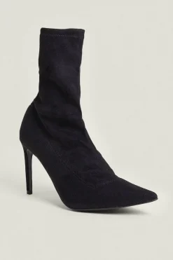 Best Oasis Faux Suede Stretch Ankle Boot Black