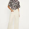 Discount Oasis Floral Angel Sleeve Crinkle Top Ivory