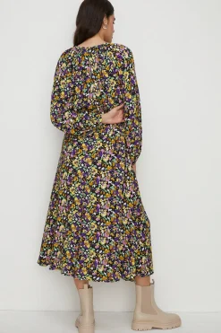Best Oasis Floral Belted Blouson Sleeve Dress Multi