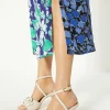 New Oasis Floral Corsage Heeled Sandals Cream