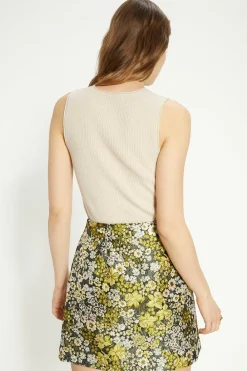 Clearance Oasis Floral Jacquard Aline Mini Skirt Multi