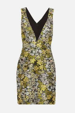 Clearance Oasis Floral Jacquard Cross Back Pinafore Multi